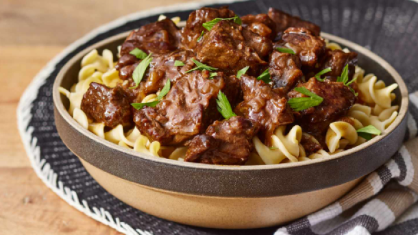 Beef Tips and Noodles