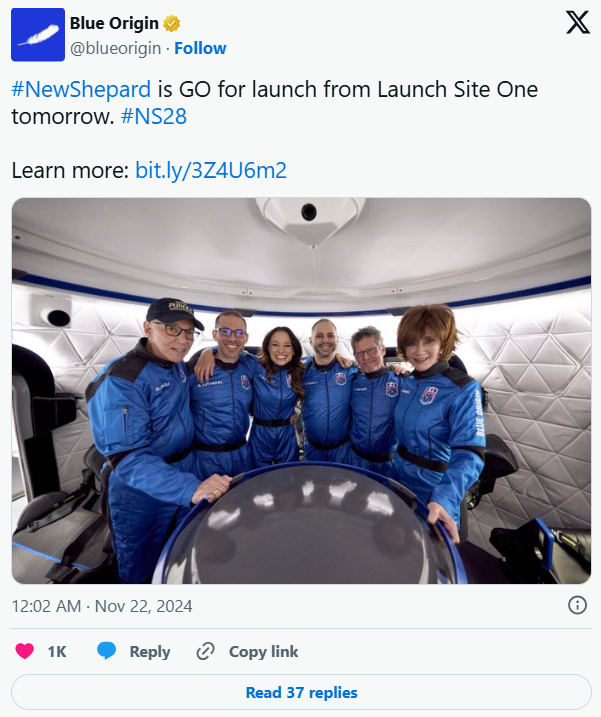 Blue Origin NS-31 Launches All-Female Space Crew Blue Origin NS-31