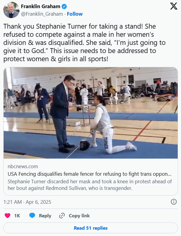 Stephanie Turner Fencing Protest