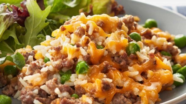 Cheesy Hamburger Rice Casserole