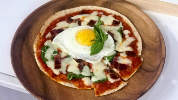Quick Tortilla Breakfast Pizza