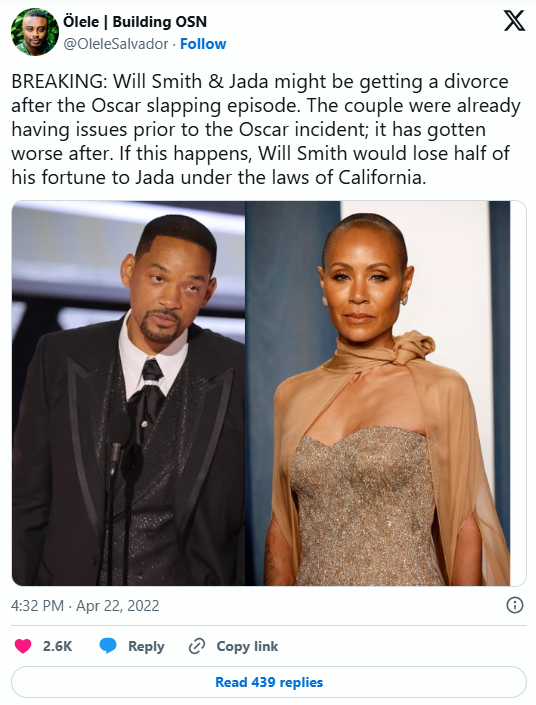 Will Smith Oscars Slap 2022