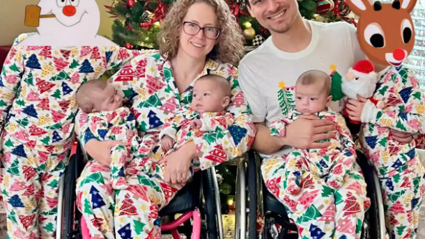 Disabled parents raising triplets
