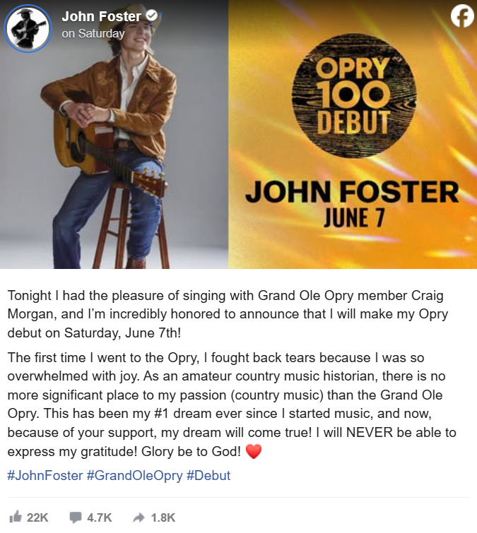 Grand Ole Opry Debut
