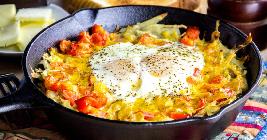 Breakfast Skillet Recipe With Bacon, Potatoes, And Eggs Breakfast Skillet Recipe