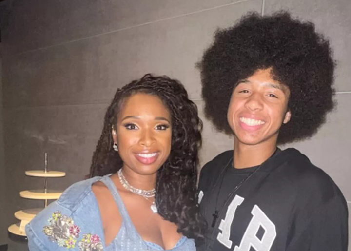 Jennifer Hudson Son David Otunga Jr. Stuns at Lakers Game Jennifer Hudson Son David Otunga Jr.
