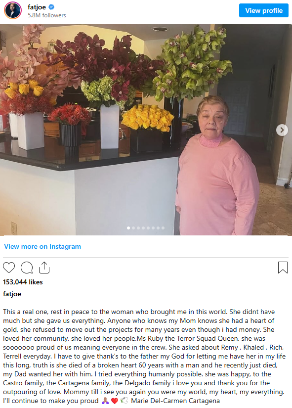Fat Joe Mother Death: Rapper Mourns Deep Family Loss Fat Joe Mother Death