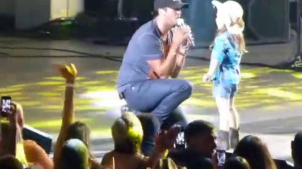 Luke Bryan Fan Sings On Stage